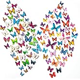 480Pcs Butterfly Wall Decor, 3D Colorful Butterfly Wall Stickers, Removable Wall Decals Butterflies Sticker DIY Art Decor Cra