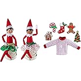 The Elf on the Shelf - Juego de 2 faldas de fiesta y suéter tipo Switcheroo, juego de 2 faldas festivas y suéter 6 en 1