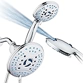 AquaCare As-Seen-On-TV High Pressure 50-mode Rain & Handheld 3-way Shower Head Combo - Anti-clog Nozzles/Tub, Tile & Pet Powe