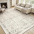 MontVoo-Vintage Area Rugs 8X10 Beige Rugs for Living Room-Soft Distressed Printed Rugs for Bedroom-Non Slip Carpet-Machine Wa