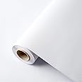 White Contact Paper 15.7"x118" Peel and Stick Wallpaper, Matte White Wallpaper Self-Adhesive and Removable Decorative Contact