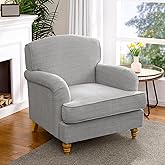 Madaha Accent Chair, Upholstered Classic Comfy Club Chairs, Modern Wide Reading Chair with High Back Casual Armchair Single S