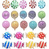 21 pcs 18" Sweet Candy Balloons, Round Lollipop Balloon Birthday Wedding Party Balloons