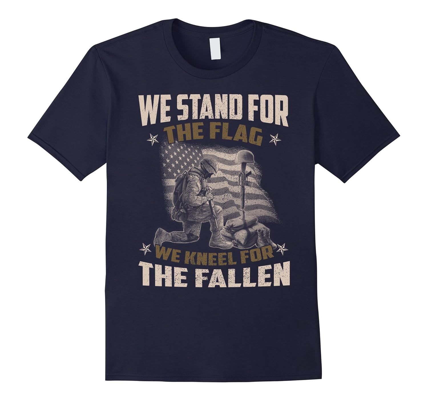 Veteran Gift, We Stand For The Flag, We Kneel For The Fallen-T-Shirt