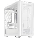 ASUS A21 Micro-ATX Case White Edition Supports Graphics Cards up to 380mm, 360mm Coolers, & Standard ATX PSUs, Porous Front-P