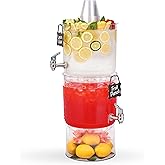 Buddeez Beverage Dispenser With Stand - (2 Count) Stackable 2 Gallon Tritan Clear Drink Dispenser, Large Party Drink Dispense