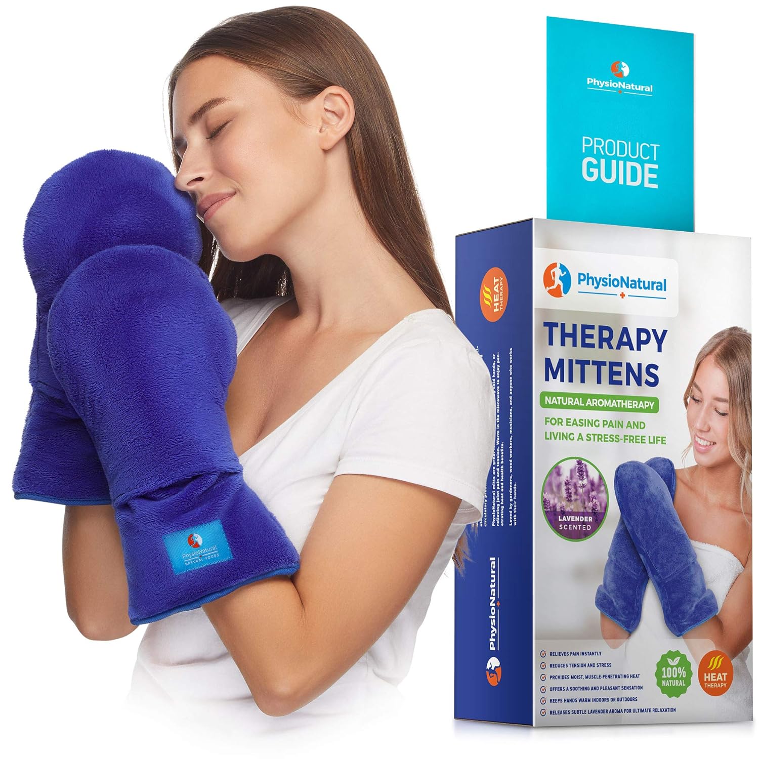 Microwavable Therapy Mittens with Flaxseed–Moist Heat Therapy Relief for Hands and Fingers in Cases of Stiff Joints, Trigger Finger, Inflammation, Raynaud's, Carpal Tunnel–Natural Aromatherapy Gloves