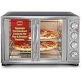 Elite Gourmet ETO-4510M French Door 47.5Qt, 18-Slice Convection Oven 4-Control Knobs, Bake Broil Toast Rotisserie Keep Warm, 