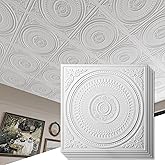 Art3d 12-Pack Drop Ceiling Tiles 2x2 FT, Decorative Easy Install PVC Ceiling Panels for Interior Kitchen Bathroom Basement, 2