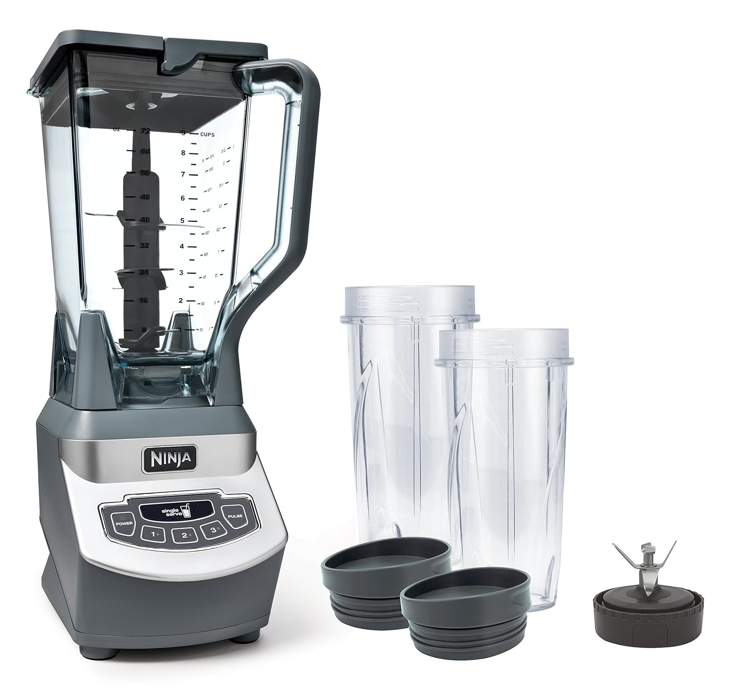 Ninja Professional Countertop Blender with 1100-Watt Base, 72oz Total Crushing Pitcher and (2) 16oz Cups for Frozen Drinks and Smoothies (BL660)