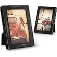 Emfogo 4x6 Picture Frame, Pack of 2 Photo Frame with Real Glass, Solid Wood Rustic Picture Frames 4x6 Display for Wall Decor 