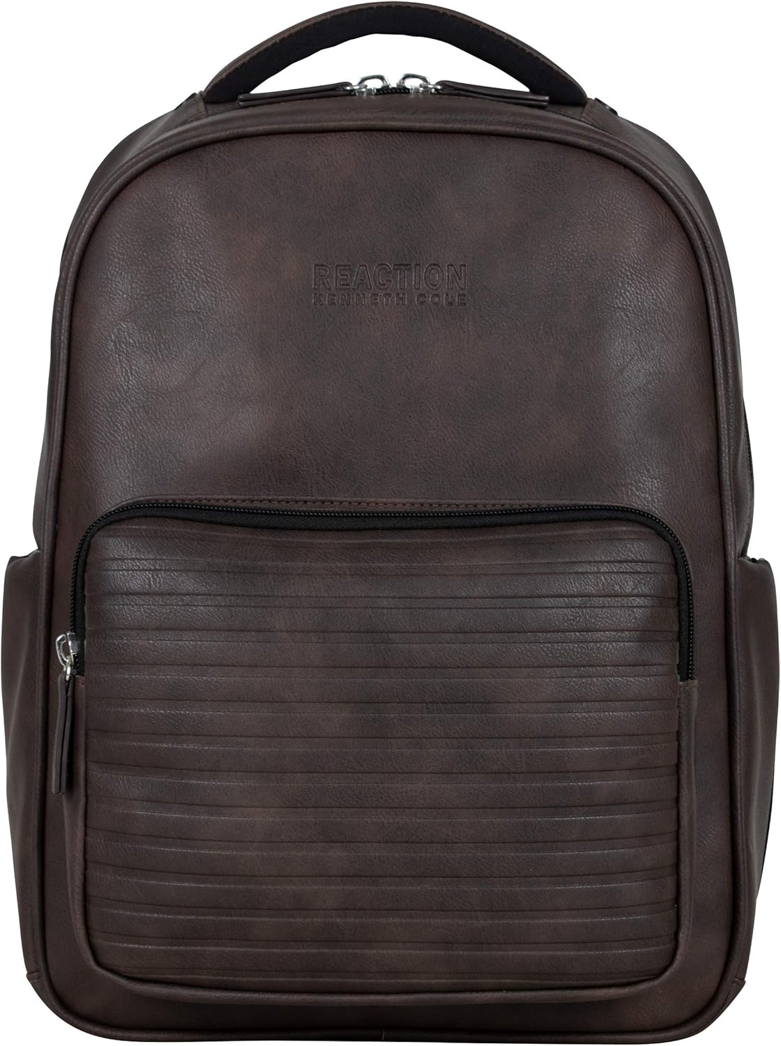 Kenneth Cole On Track Pack Vegan Leather 15.6” Laptop & Tablet Bookbag Anti-Theft RFID Backpack for School, Work, Travel