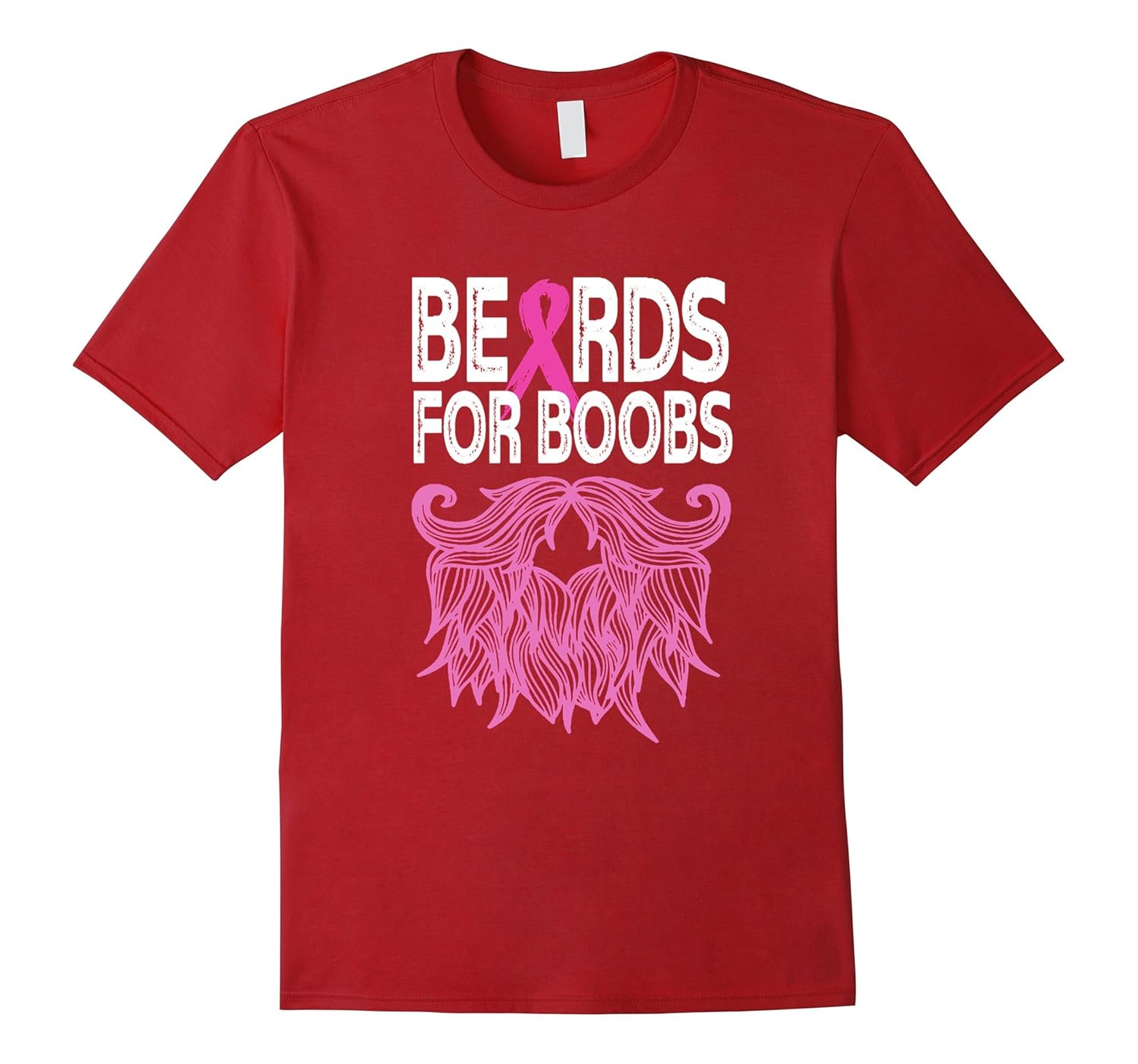 Funny Beards for Boobs Breast Cancer Awareness T-Shirt-T-Shirt