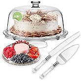 Marvell's Home-Cake Stand with Lid-Cake Stand with Dome-Cake Plate with Lid-Plastic Cake Stand-Cake Cover--Cake Server-Trifle