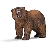 Schleich Wild Life Realistic Grizzly Bear Figurine - Hand-Painted and Detailed Animal Figure for Kids, Perfect Toy for Fun an