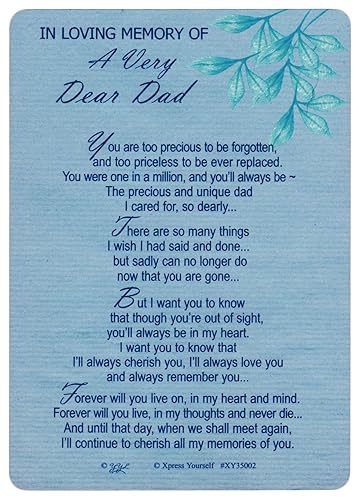 Wonderful Dad On Your Birthday Memorial Graveside Poem Keepsake Card ...