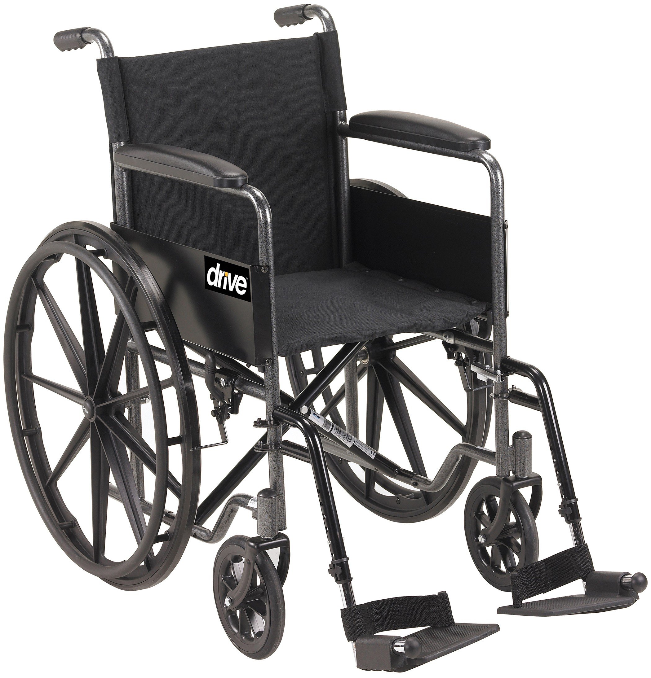 Drive Medical Silver Sport 1 Wheelchair with Full Arms and Swing away Removable Footrest