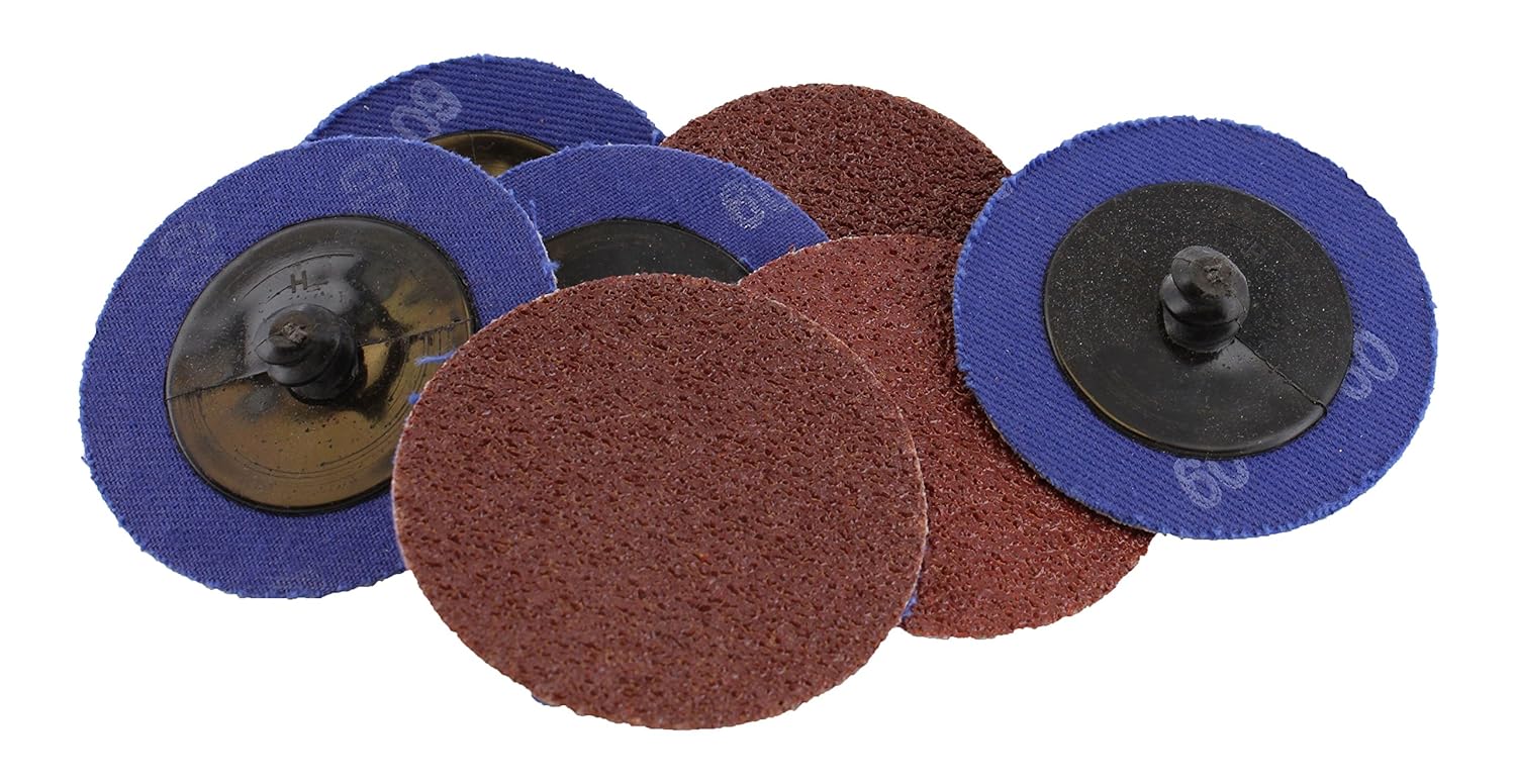 ABN Aluminum Oxide Roloc Abrasive Sanding Discs 50-Pack, 2” Inch, 60 Grit – Metal Wheels for Surface Prep and Finishing