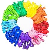 Dusico® Balloons Rainbow Set (100 Pack) 12 Inches, Assorted Bright Colors, Made With Strong Multicolored Latex, For Helium Or