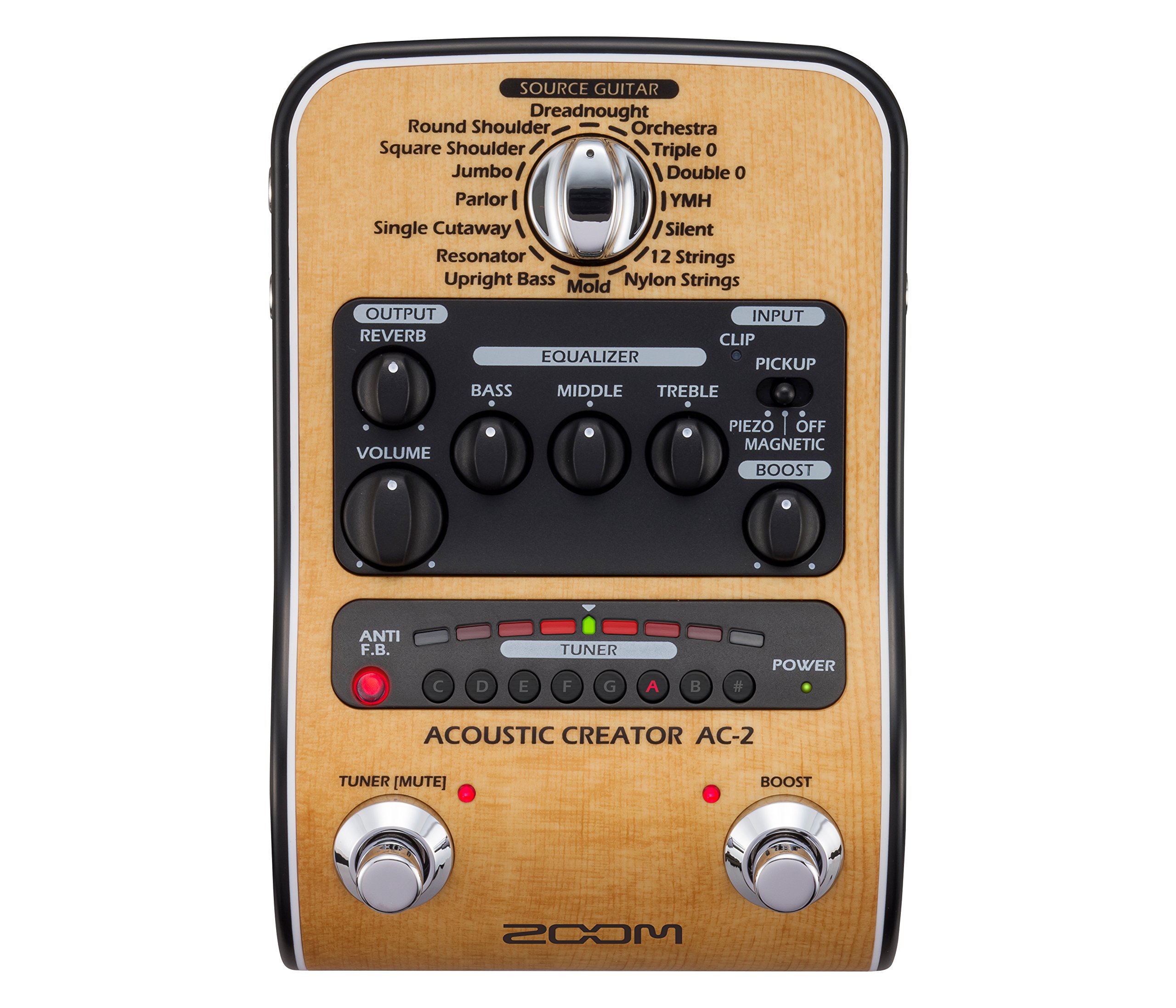 Zoom AC-2 Acoustic Guitar Effect Pedal (Brown)