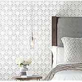 RoomMates RMK12138RL Rose Lindo Taupe Gray and White Dawn Peel and Stick Wallpaper