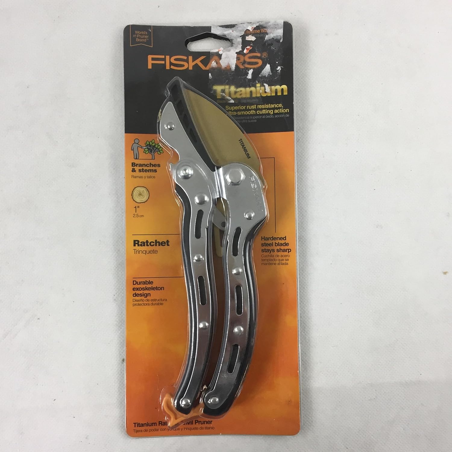 Fiskars 6-3/4 in. Titanium Anvil Ratchet Hand Pruner