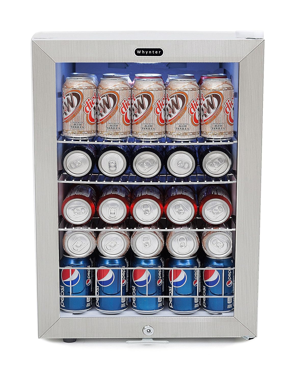 Whynter BR-091WS, 90 Can Capacity Stainless Steel Beverage Refrigerator with Lock White