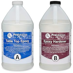 Clear Table Top Epoxy Resin Coating for Wood Tabletop - 1 Gallon Kit