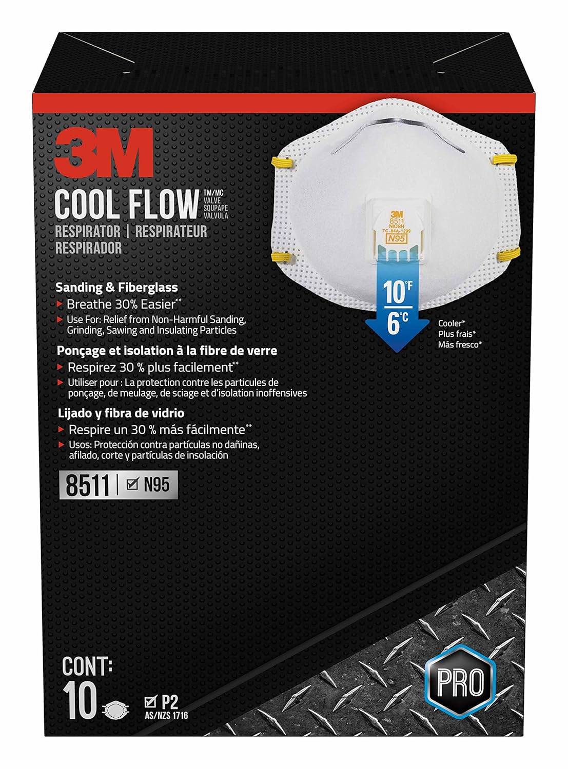 3M 8511HB1-C-PS Sanding and Fiberglass Valved Respirator