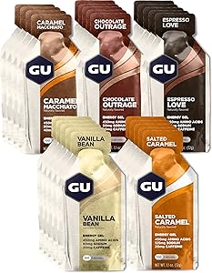 GU Energy Original Sports Nutrition Energy Gel, Assorted Indulgent Flavors, 24 Count Box