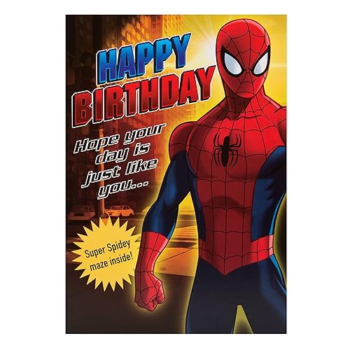 Hallmark Spiderman Birthday Card 'Zip Zoom Wow' - Extra Large: Amazon ...