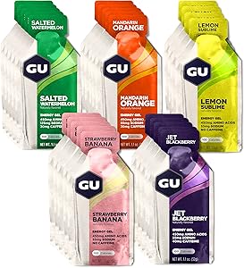 GU Energy Original Sports Nutrition Energy Gel, Assorted Fruity Flavors, 24 Count Box