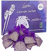 Lavender Sachets for Drawers and Closets: 20 Lavender Bags with Dried Lavender Flowers – Closet Freshener, Closet Scent – Lav