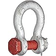 Crosby 1019515 Carbon Steel G-2130 Bolt Type Anchor Shackle, Galvanized, 4-3/4 Ton Working Load Limit, 3/4" Size