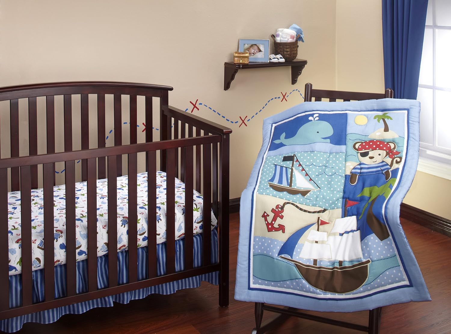 Little Bedding 3 Piece Comforter Set, Baby Buccaneer