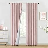 Vision Home Pink Full Blackout Curtains 84 inch for Girls Bedroom Nursery Room Darkening Window Treatment Set Thermal Insulat