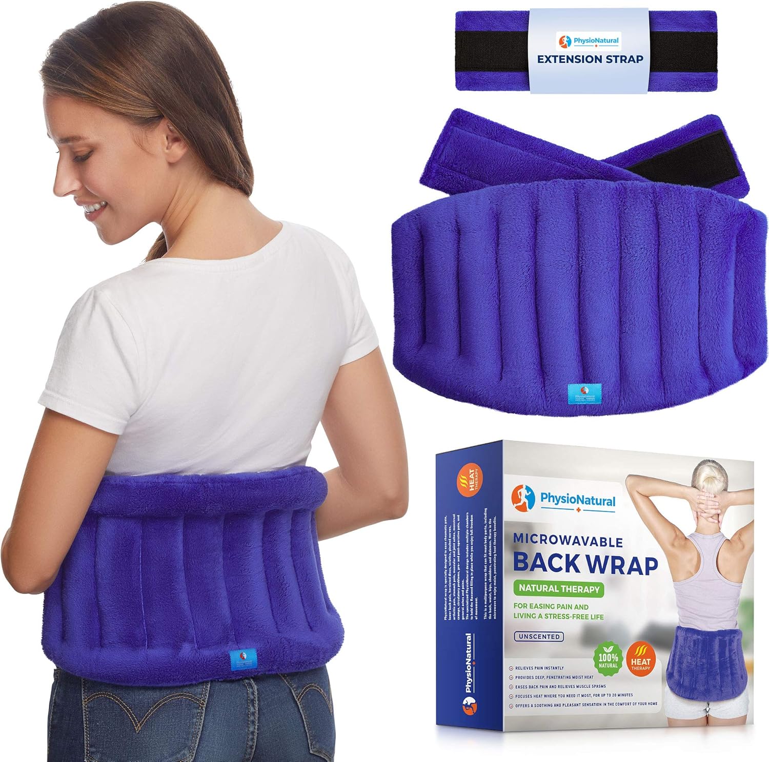 Microwavable Extra Large Heating Wrap for Lower Back Pain – Moist Heat Therapy Pad for Instant Relief in Case of Aches, Muscle Spasms, Pinched Nerves, Slipped Discs, Fibromyalgia, and Surgery Recovery