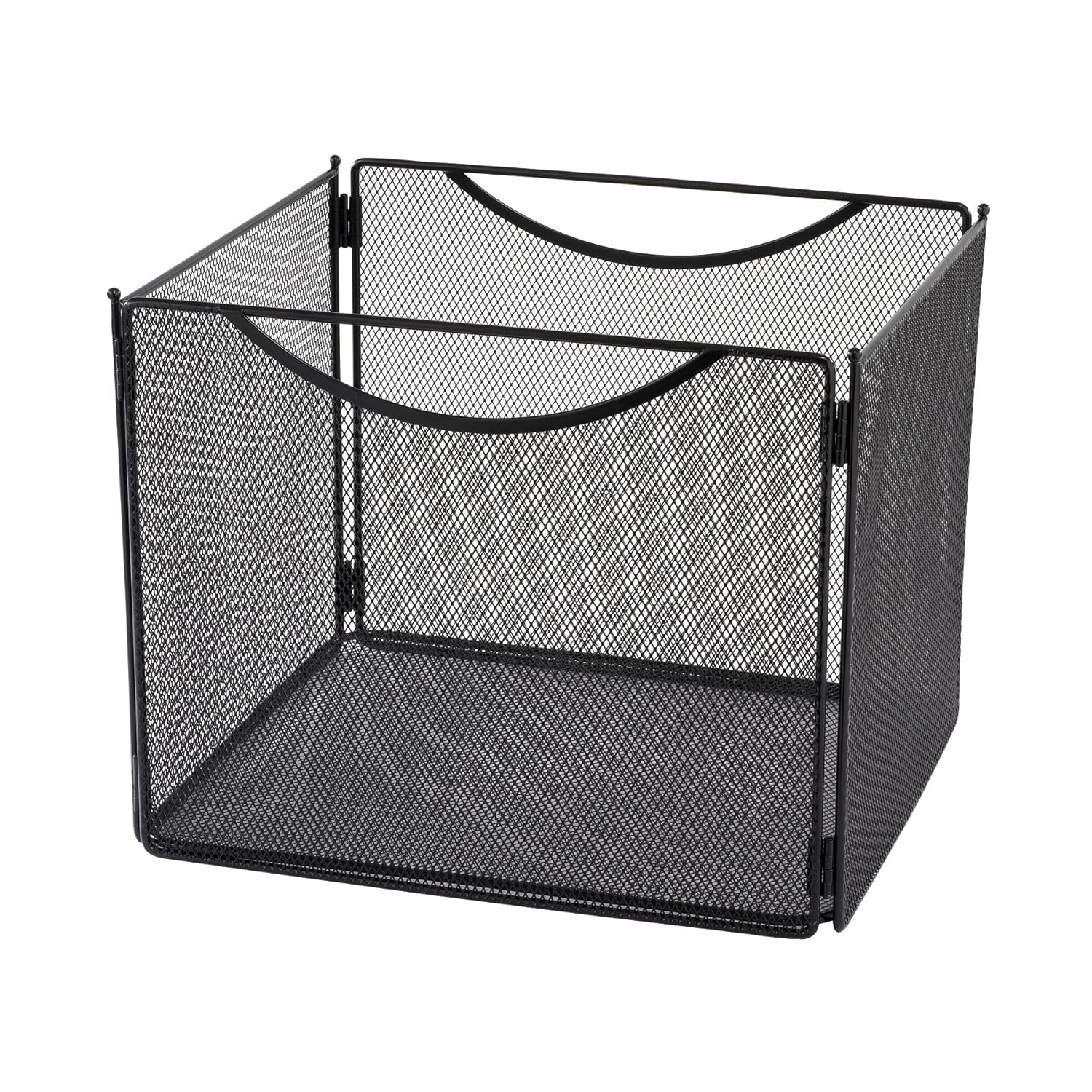 Safco Products Onyx Mesh Letter-Size File Cube 2170BL Black, Black Powder Coat Finish, Durable Steel Mesh Construction