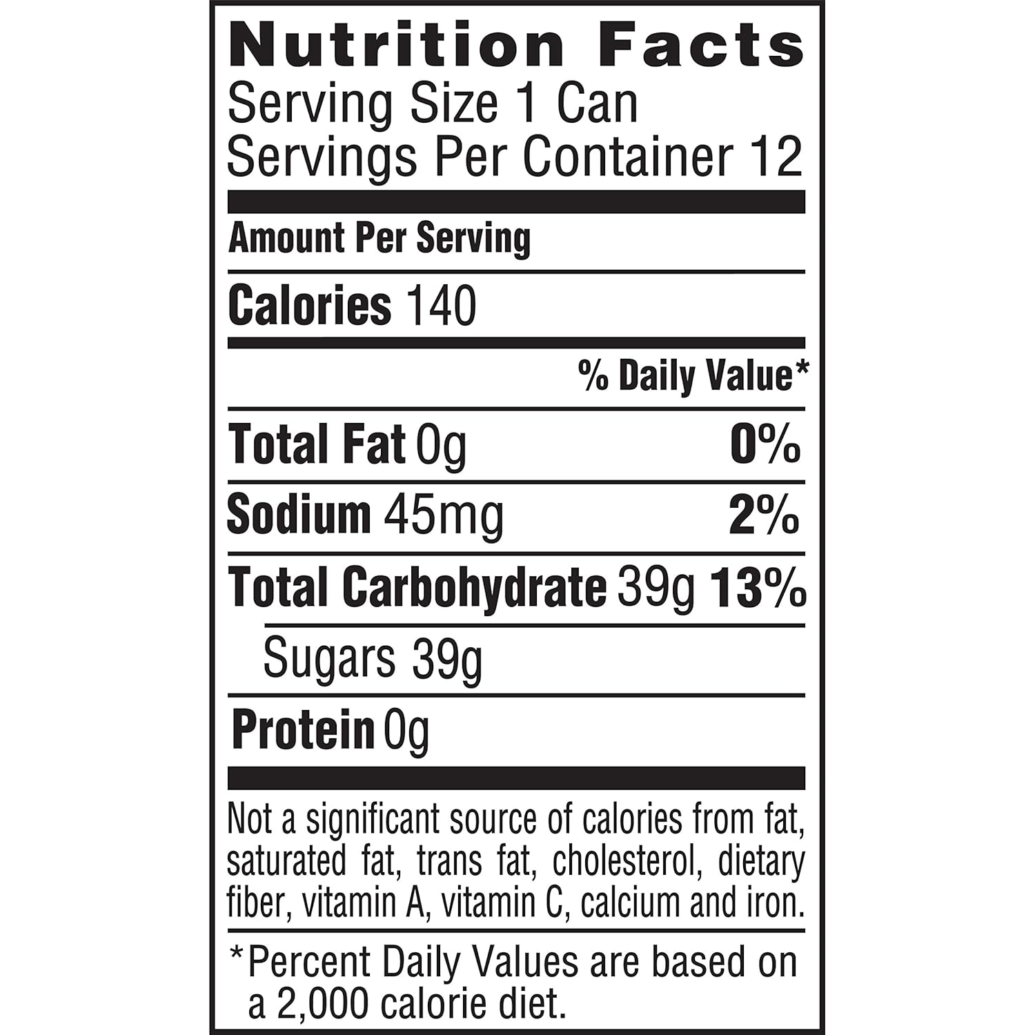 Coke Nutrition Label 12 Oz – Runners High Nutrition