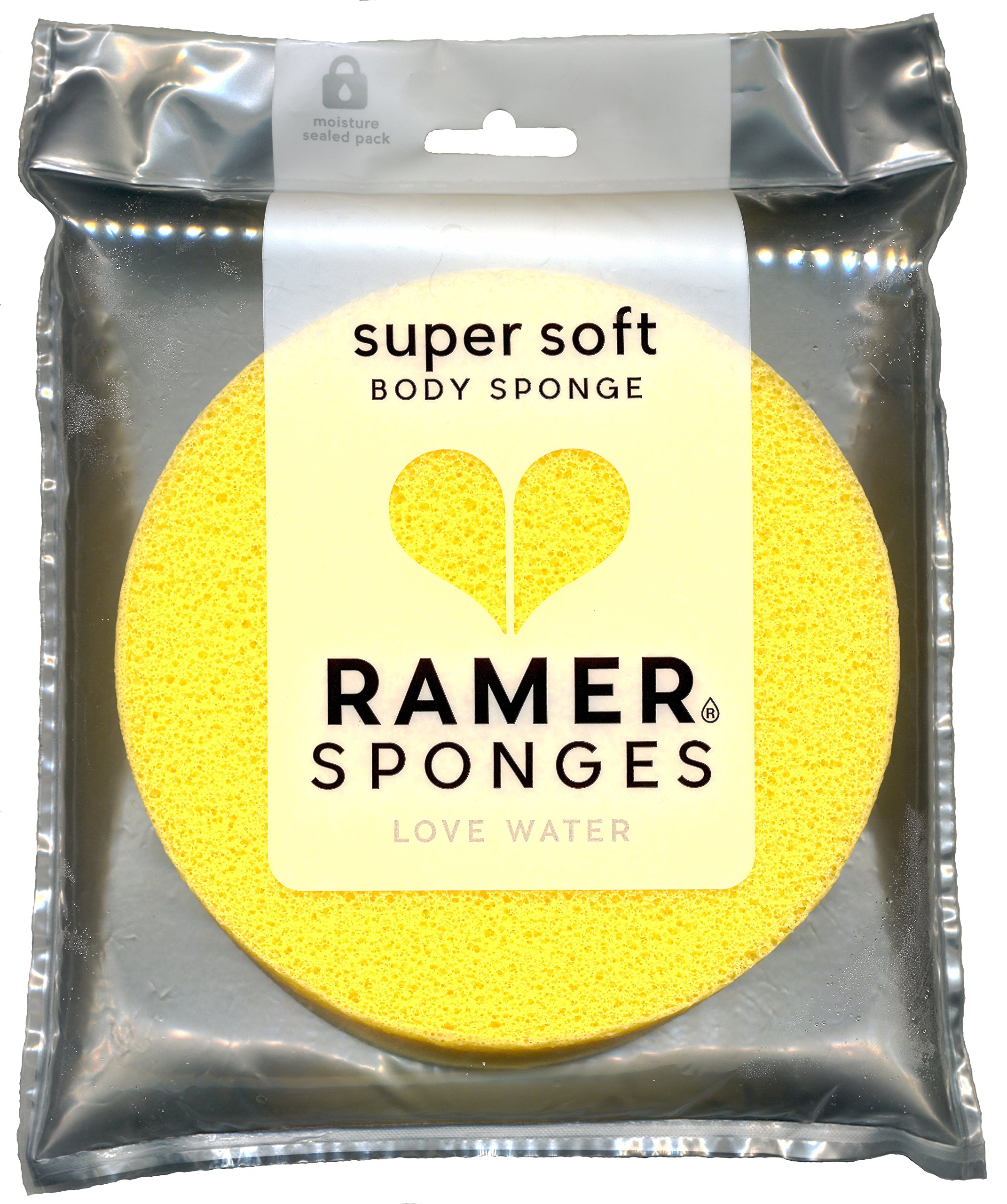 RAMERBath Sponge - SUPER SOFT BODY SPONGE LARGE (YELLOW)