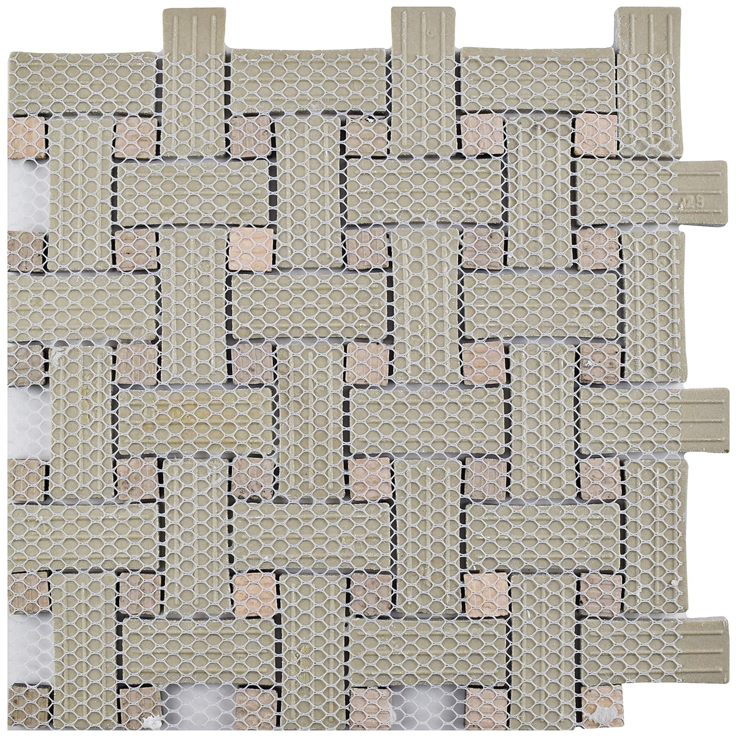 SomerTile FDXMBWWC Retro Basket Weave Glazed Porcelain Mosaic Floor