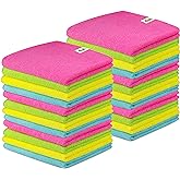 SCRUBIT 24 Pack Microfiber Cleaning Cloth Lint Free and Streak Free Towels for House, Cars, Kitchen and Screens - Super Absor