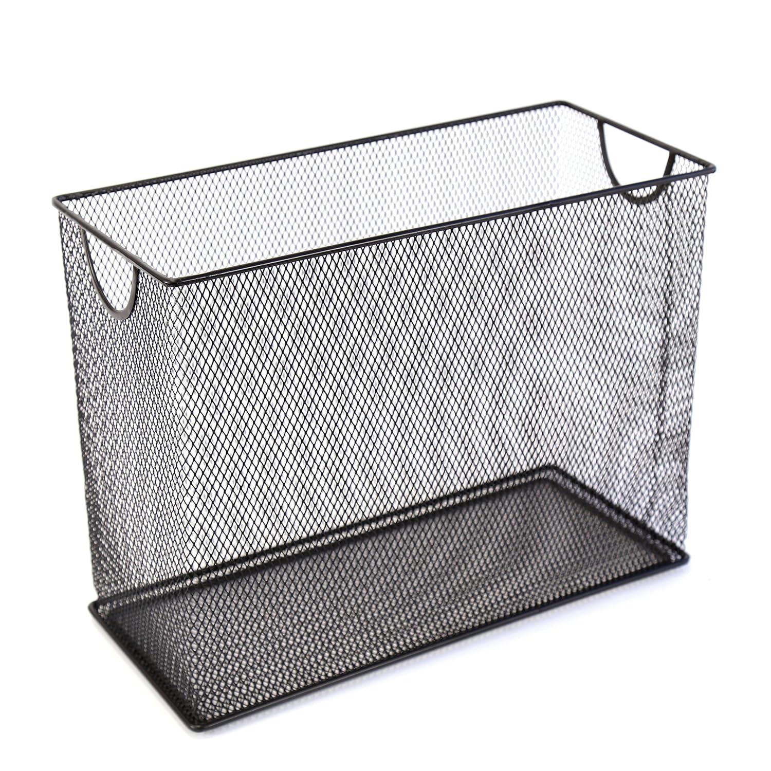 U Brands Mesh Steel Desktop Hanging File Holder, Letter Size, 12.4" x 9.53" x 5.5", Black