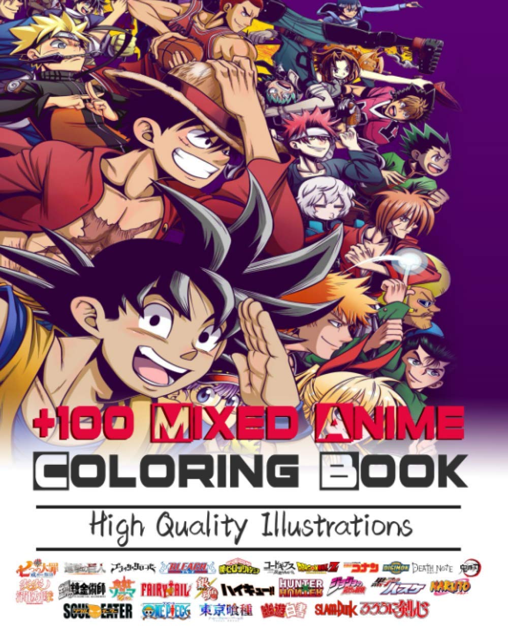 100+ Mixed Anime Coloring Book: +100 NEW Anime/Manga Characters ...