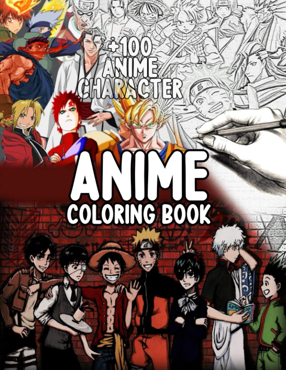 Anime Coloring Book: +100 anime characters - anime Coloring book, For ...