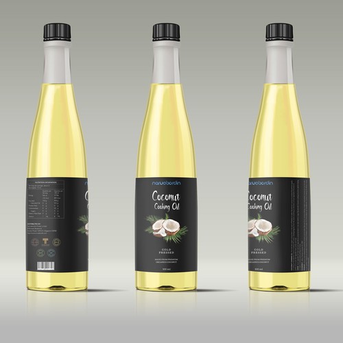 Coconut Cooking Oil Label Design For New Era of Cooking Design by Elena Hudz