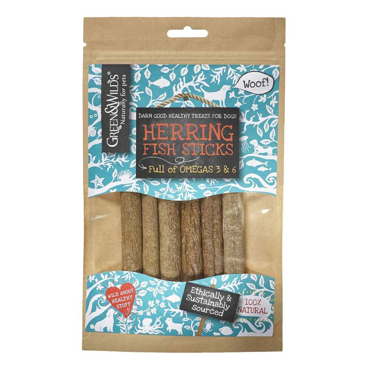 Green & Wilds Herring Fish Sticks Dog Treats