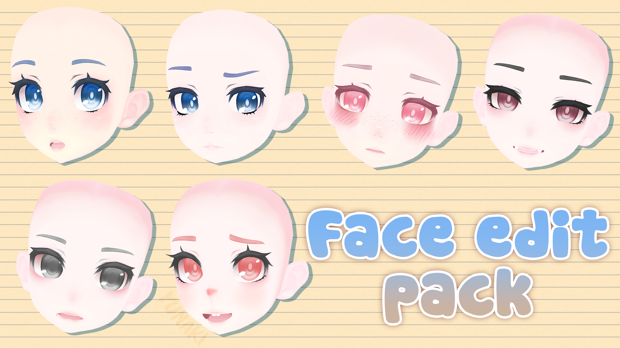 Face Edit Pack DOWNLOAD by YunakiPix on DeviantArt