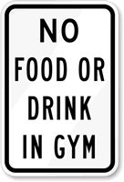 No Food Or Drink In Gym Sign