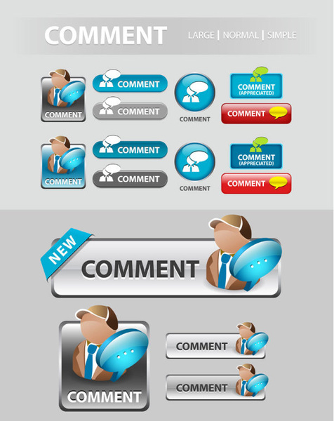 elements of creative web button design vector 